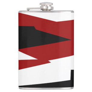 Rood zwart-wit abstract heupfles