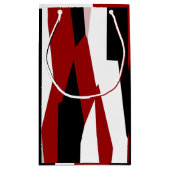 Rood zwart-wit abstract klein cadeauzakje (Achterkant)