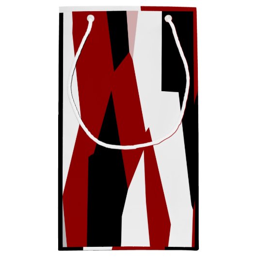 Rood zwart-wit abstract klein cadeauzakje (Achterkant)
