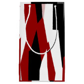 Rood zwart-wit abstract klein cadeauzakje (Voorkant)