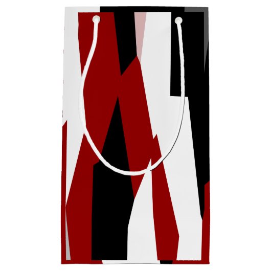 Rood zwart-wit abstract klein cadeauzakje (Voorkant)