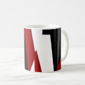 Rood zwart-wit abstract koffiemok (Voorkant rechts)