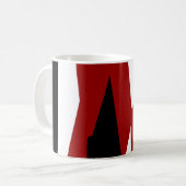 Rood zwart-wit abstract koffiemok (Voorkant links)