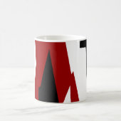 Rood zwart-wit abstract koffiemok (Center)