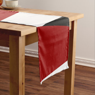 Rood zwart-wit abstract korte tafelloper