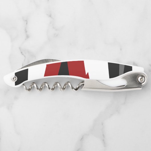 Rood zwart-wit abstract kurkentrekker (Achterkant)