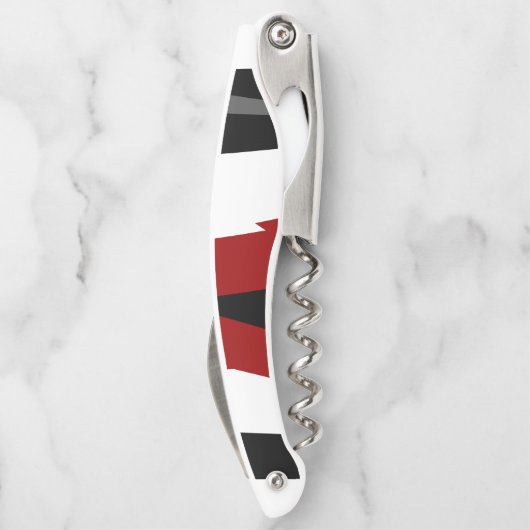 Rood zwart-wit abstract kurkentrekker (Achterkant)