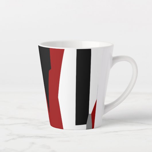 Rood zwart-wit abstract latte mok (Rechts)