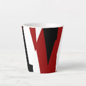 Rood zwart-wit abstract latte mok (Voorkant)