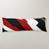Rood zwart-wit abstract lichaamskussen (Achterkant)