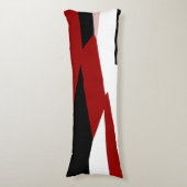 Rood zwart-wit abstract lichaamskussen (Voorkant Verticaal)