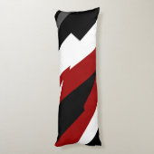 Rood zwart-wit abstract lichaamskussen (Achterkant (Verticaal))