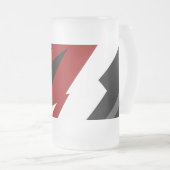 Rood zwart-wit abstract matglas bierpul (Voorkant rechts)