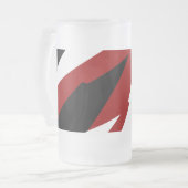 Rood zwart-wit abstract matglas bierpul (Voorkant links)