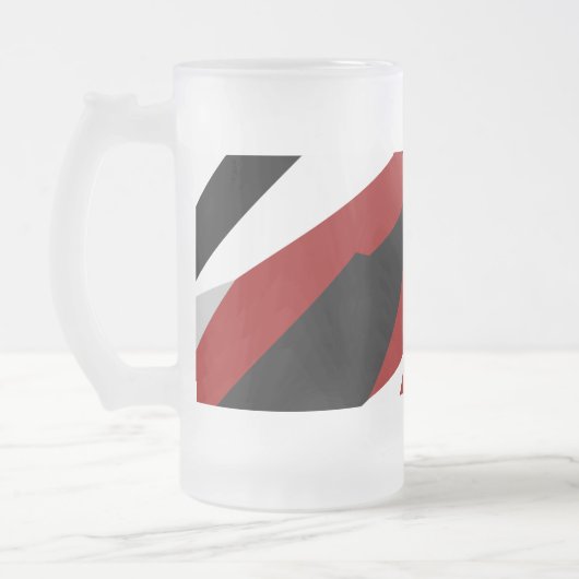 Rood zwart-wit abstract matglas bierpul (Links)