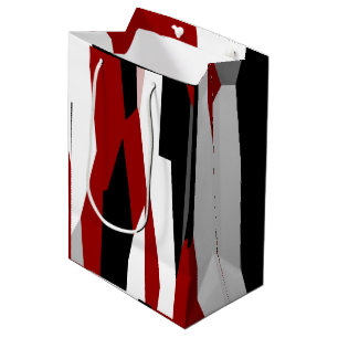 Rood zwart-wit abstract medium cadeauzakje