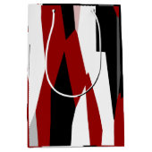 Rood zwart-wit abstract medium cadeauzakje (Voorkant)