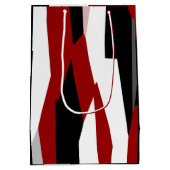 Rood zwart-wit abstract medium cadeauzakje (Achterkant)