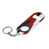 Rood zwart-wit abstract mini flessenopener (Voorkant Gekanteld)