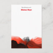 Rood Zwart Wit abstract modern statement Informatiekaartje (Voorkant)