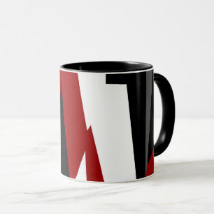 Rood zwart-wit abstract mok