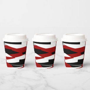 Rood zwart-wit abstract papieren bekers