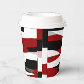 Rood zwart-wit abstract papieren bekers (Rechts)