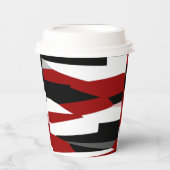 Rood zwart-wit abstract papieren bekers (Voorkant)