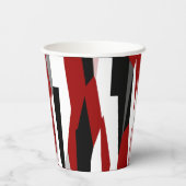 Rood zwart-wit abstract papieren bekers (Achterkant)