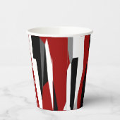 Rood zwart-wit abstract papieren bekers (Links)