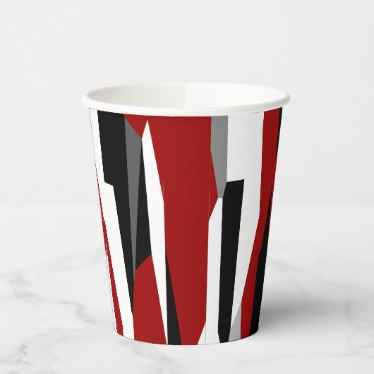 Rood zwart-wit abstract papieren bekers (Links)