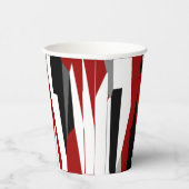 Rood zwart-wit abstract papieren bekers (Rechts)