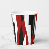 Rood zwart-wit abstract papieren bekers (Voorkant)