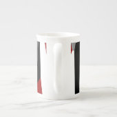 Rood zwart-wit abstract porselein kop (Achterkant)