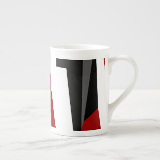 Rood zwart-wit abstract porselein kop