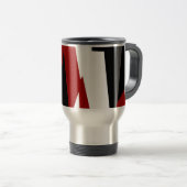 Rood zwart-wit abstract reisbeker (Voorkant rechts)