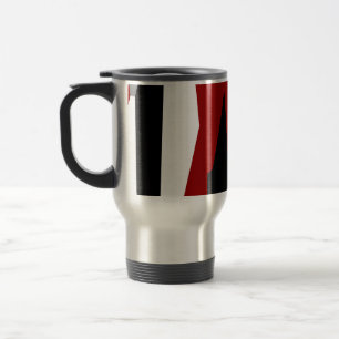 Rood zwart-wit abstract reisbeker