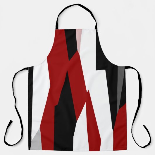 Rood zwart-wit abstract schort (Voorkant)
