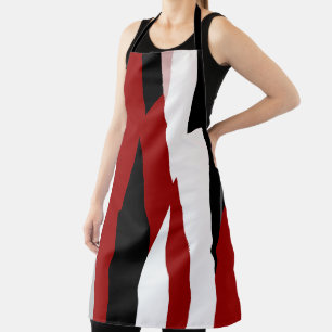 Rood zwart-wit abstract schort