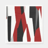 Rood zwart-wit abstract servet (Voorkant)