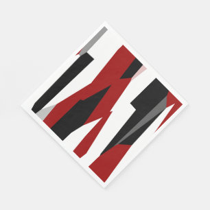 Rood zwart-wit abstract servet