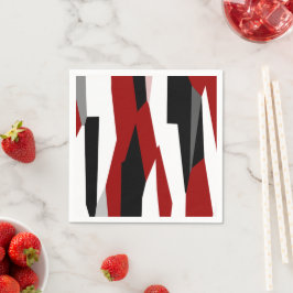 Rood zwart-wit abstract servet