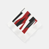 Rood zwart-wit abstract servet (Hoek)