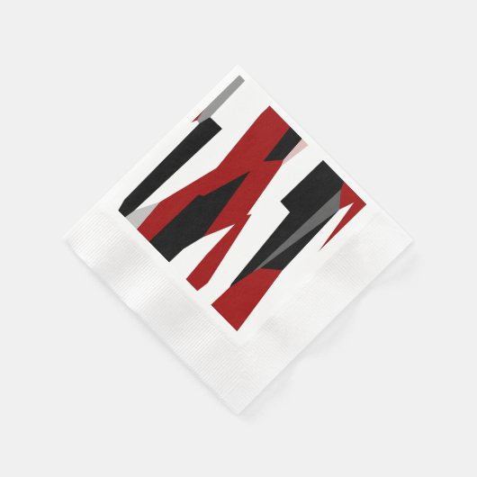 Rood zwart-wit abstract servet (Hoek)