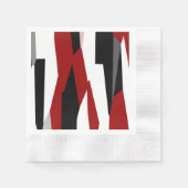 Rood zwart-wit abstract servet (Voorkant)