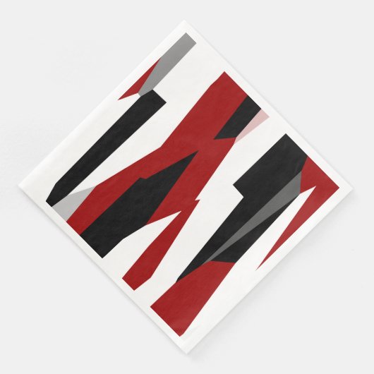 Rood zwart-wit abstract servet (Hoek)