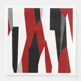 Rood zwart-wit abstract servet