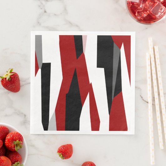 Rood zwart-wit abstract servet (Insitu)