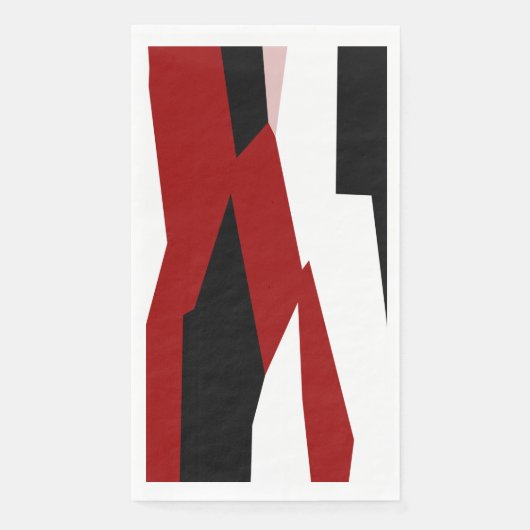 Rood zwart-wit abstract servet (Voorkant)