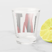 Rood zwart-wit abstract shot glas (Achterkant)